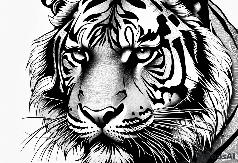 full tiger body tattoo idea