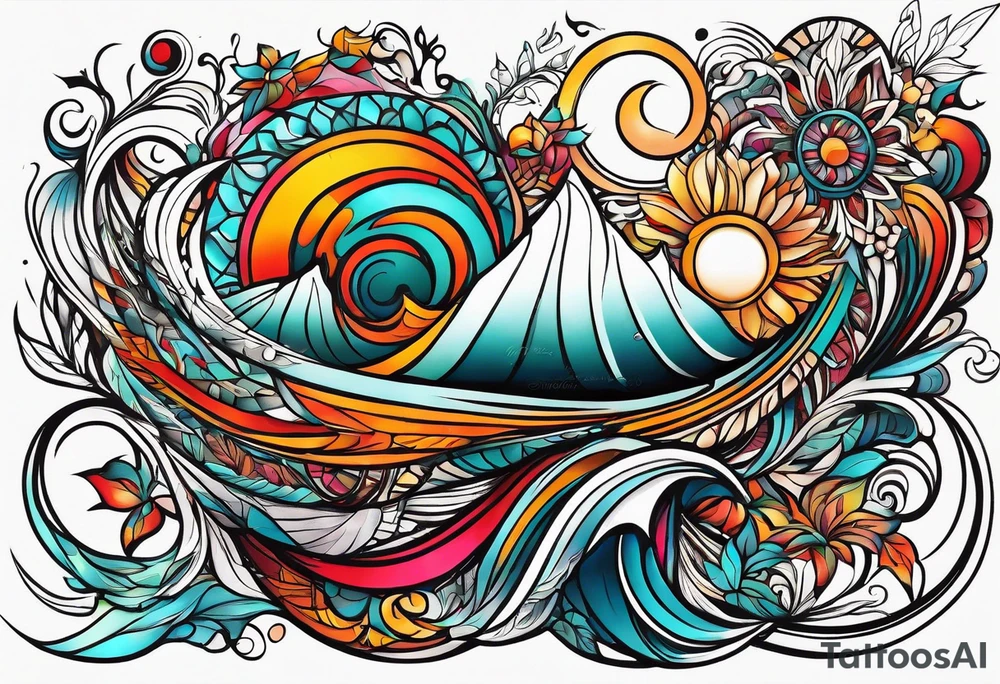 abstract organic line artwork tattoo idea