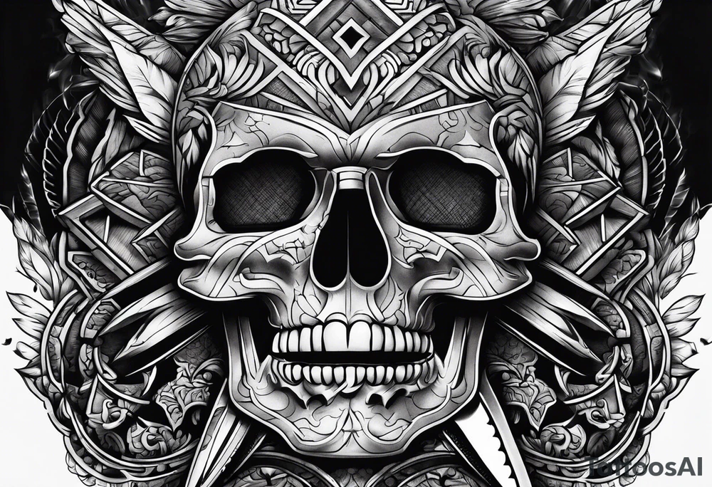 Knife going through brain tattoo idea