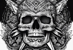 Knife going through brain tattoo idea