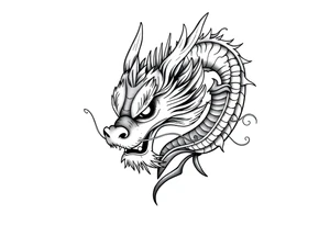 Beautiful asian dragon with a soft face tattoo idea