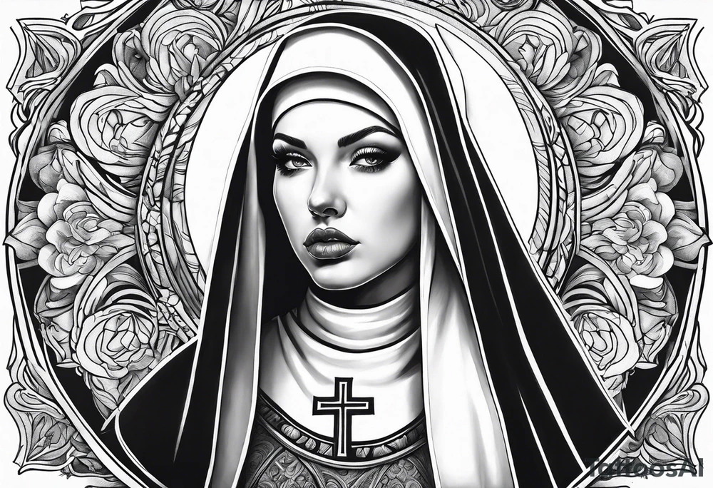 Nun blowjob tattoo idea