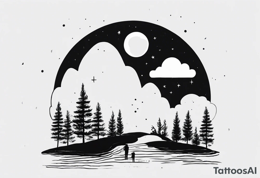 Use the lyrics
 "Weathered and fading
Who feels alone in the world?
You do
Too complicated
It's not the same anymore
You're through"

from the song "Only Friend" - Wallows

include little icons relevant to the song like the earth or a rainy cloud (examples_ tattoo idea