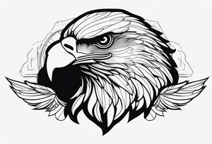 Basic drawed eagle tattoo idea