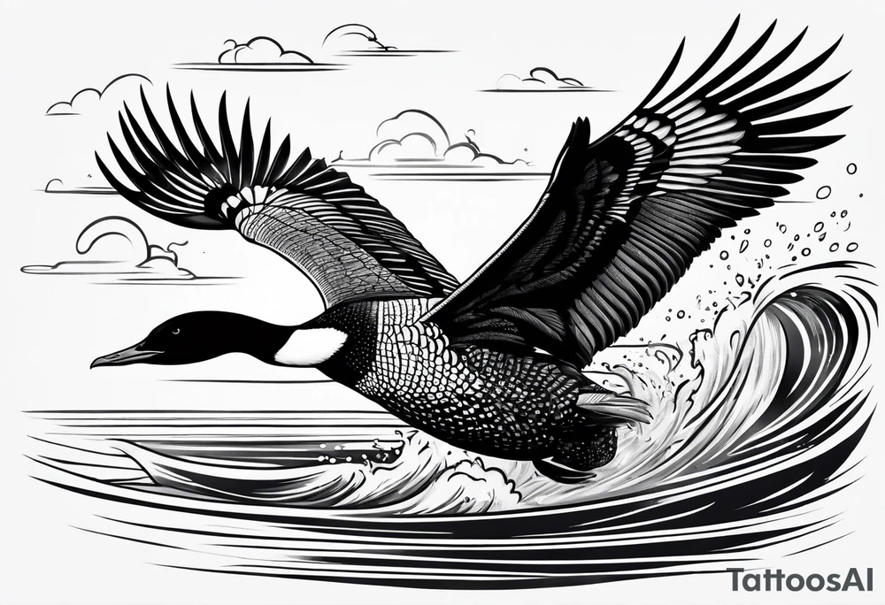 Loon taking off tattoo idea