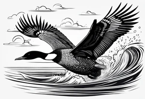Loon taking off tattoo idea