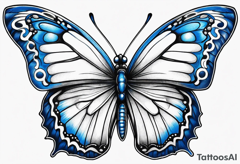 Blue butterfly tattoo idea