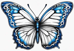 Blue butterfly tattoo idea
