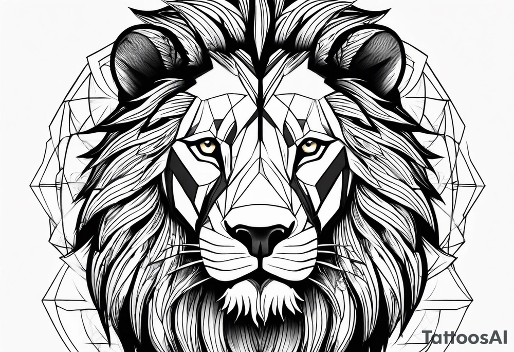 powerful majestic lion, close-up tattoo idea