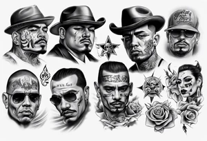 photorealistic chicano gangsters tattoo idea