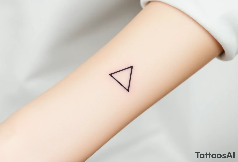 A small tattoo (2x2cm) on my wrist to represent my lesbian identity, but in a subtle way. Fine line. Triangle. tattoo idea