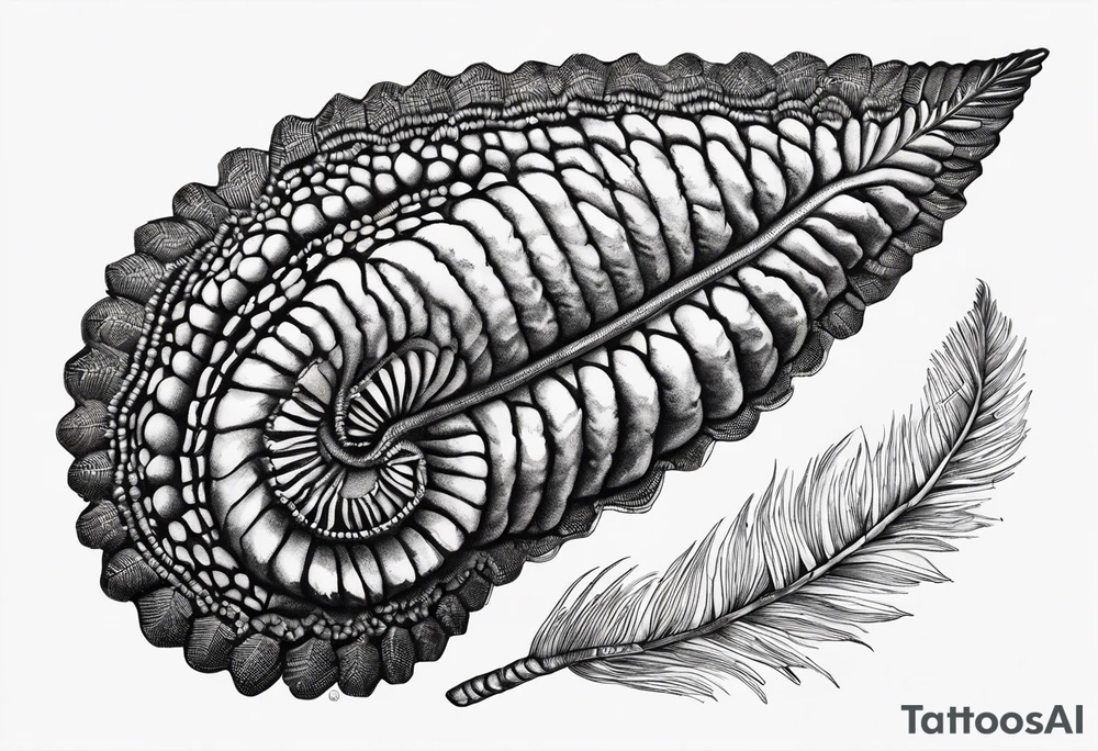 A crinoid fossil found in Iowa in black ink tattoo idea