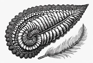 A crinoid fossil found in Iowa in black ink tattoo idea