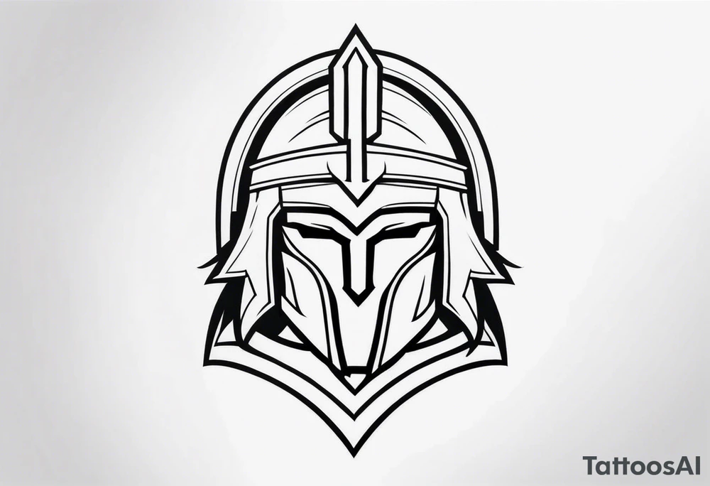 Ancient spartan in a trinity symbol tattoo tattoo idea
