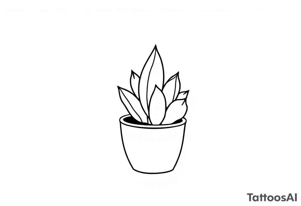 cute cacti and succulent in a pot tattoo idea