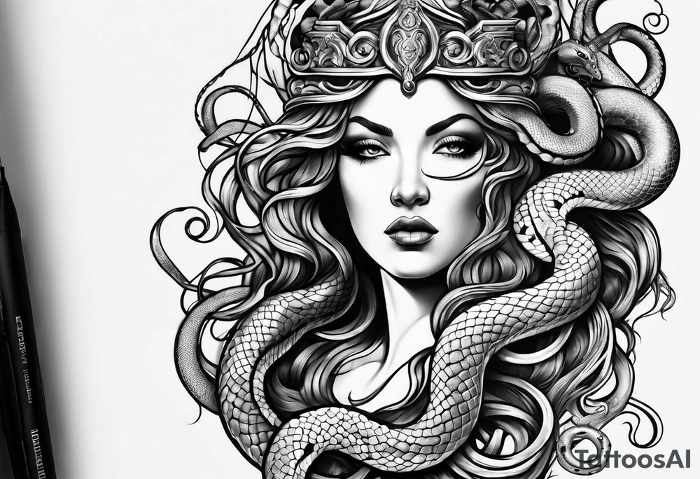 Medusa with snakes tattoo idea