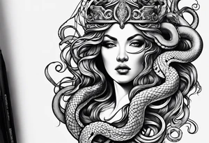 Medusa with snakes tattoo idea