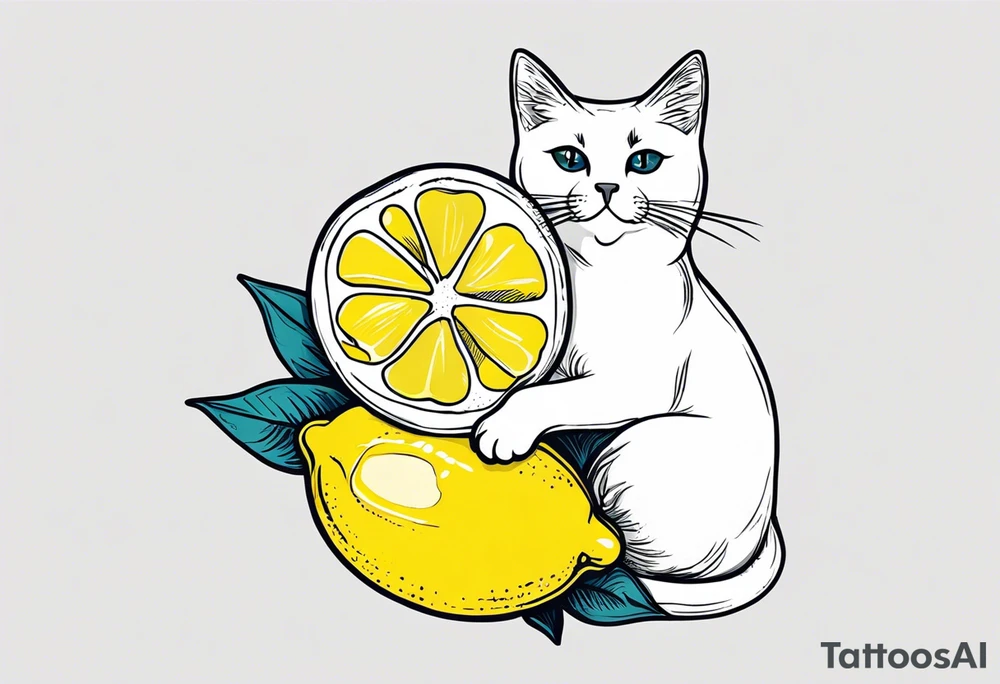 a combination between a lemon and a cat paw tattoo idea