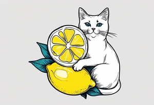 a combination between a lemon and a cat paw tattoo idea