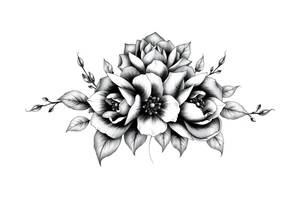 ornaments of flowers tattoo idea