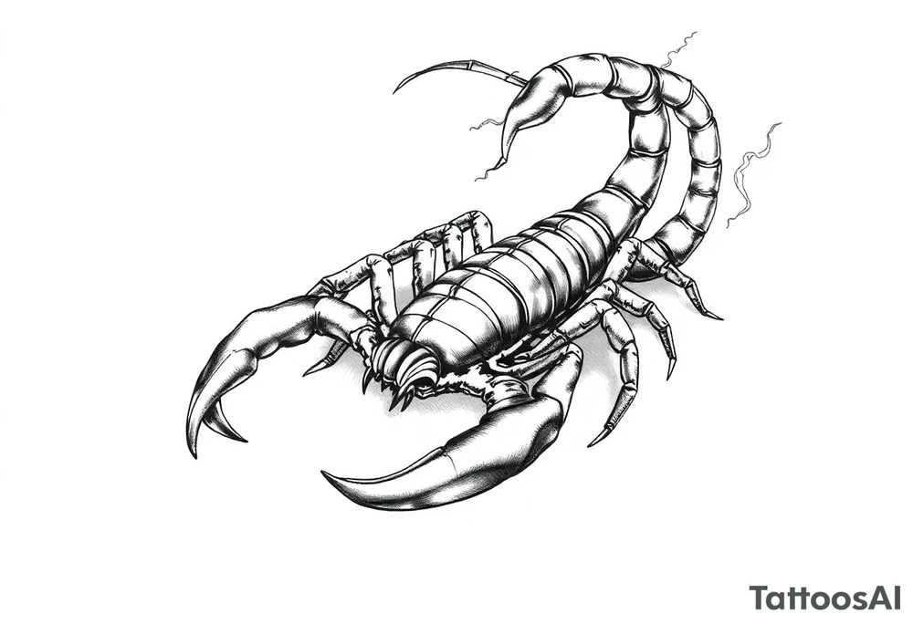 scorpion in flammes tattoo idea