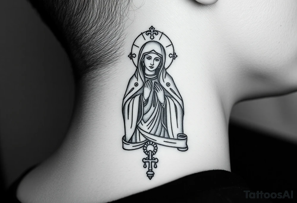 russian christian orthodox virgin mary holding the russian orthodox thurible chains tattoo idea