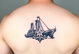 titanic image with white star line logo tattoo idea