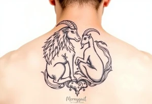 Male capricorn with female virgo, earth, goat, love tattoo idea
