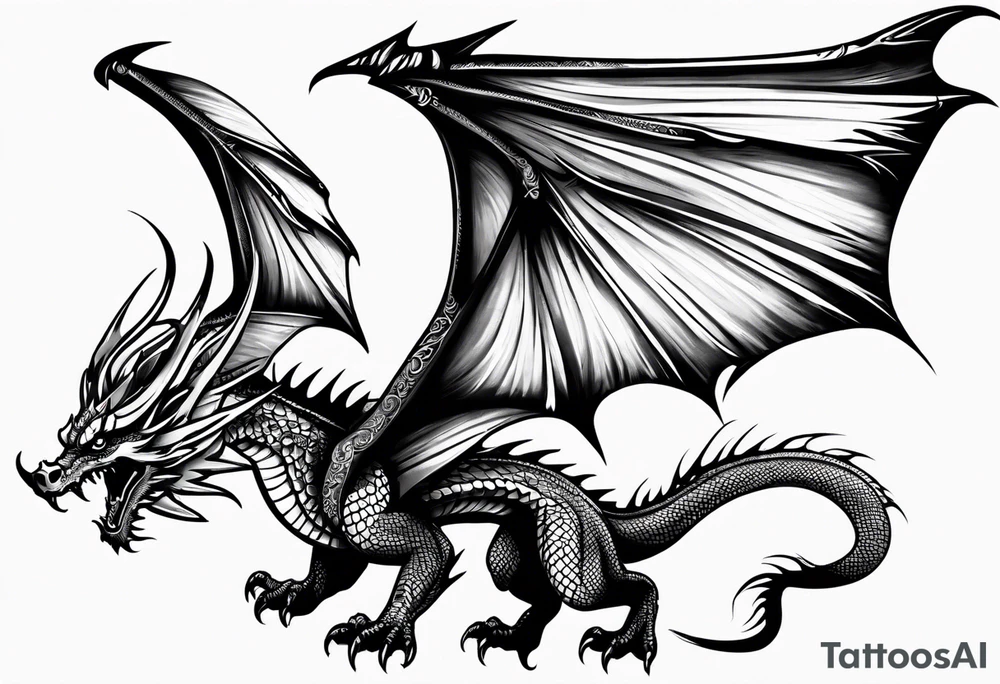dragon winged tattoo idea