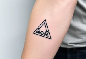 Geometric small triangle about different paths in life merge together and become stronger while being psychedelic and trippy make it fine thin lines tattoo idea