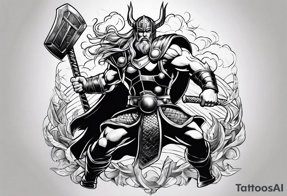 Thor im Kampf tattoo idea