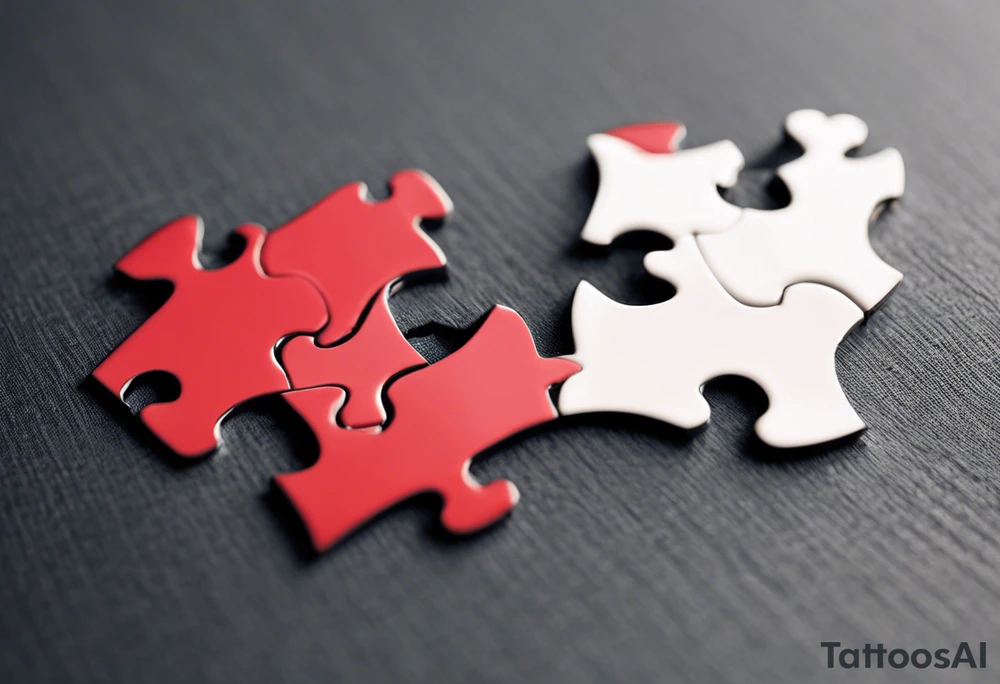 Interlocking Puzzle Pieces
   Concept: Two outlined puzzle pieces that are interlocking or fit together perfectly, symbolizing how you and your sister were connected. One of the puzzle pieces could have the small, filled-in heart inside it.
   Text: “To my favorite sister” could be placed underneath or along the curve of your ankle, maintaining your sister’s handwriting. You could position the text so it wraps slightly around the interlocking pieces. tattoo idea