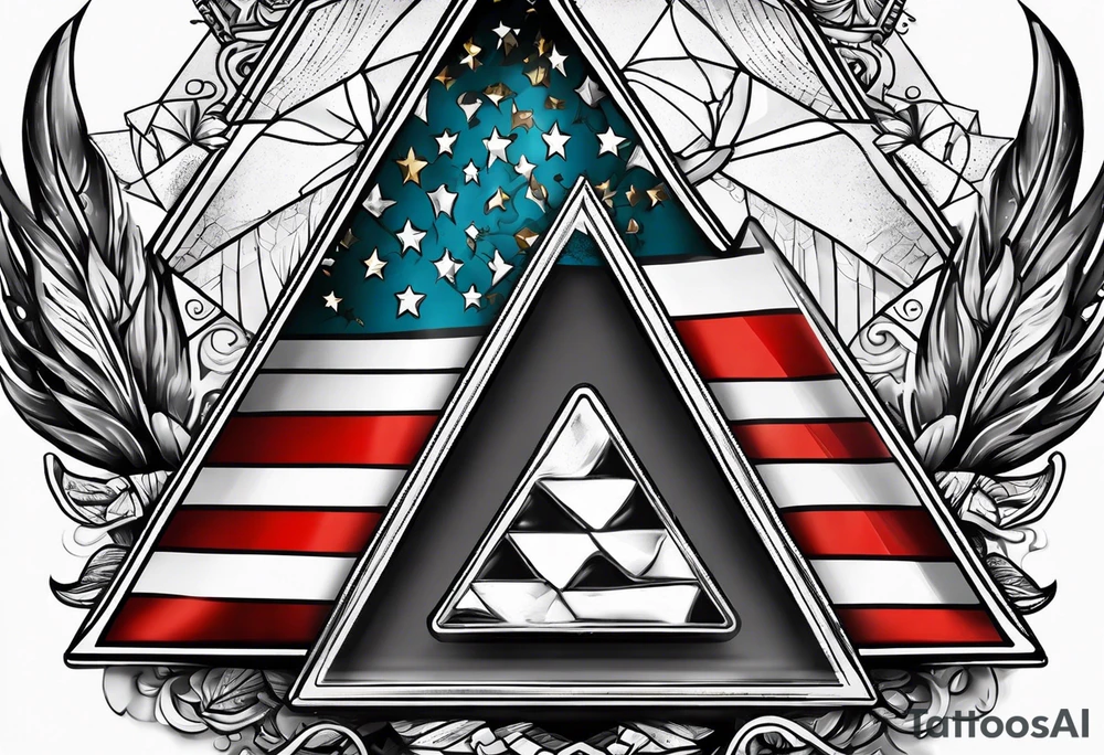 Triangle flag box tattoo idea