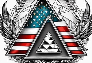 Triangle flag box tattoo idea