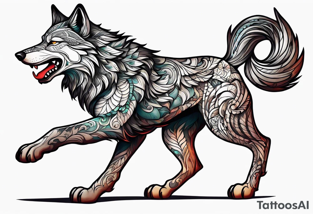 Limbo wolf for a male tattoo tattoo idea