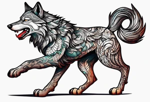 Limbo wolf for a male tattoo tattoo idea