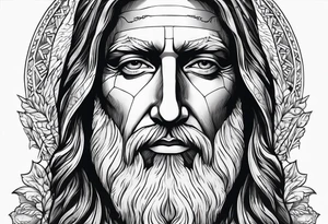 Jesus christ face with white beards tattoo idea