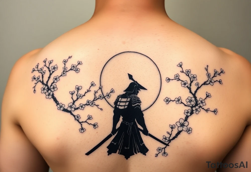 noble samurai warrior silhouette at sunset with cherry blossoms tattoo idea noble samurai warrior silhouette at sunset with cherry blossoms tattoo idea