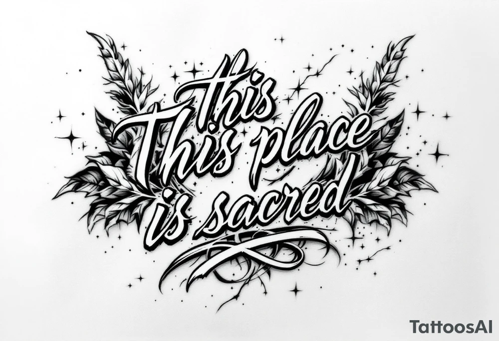 Text that says this place is sacred tattoo idea