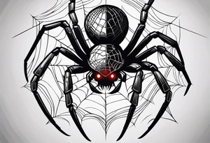 cyberpunk black widow spider tattoo idea