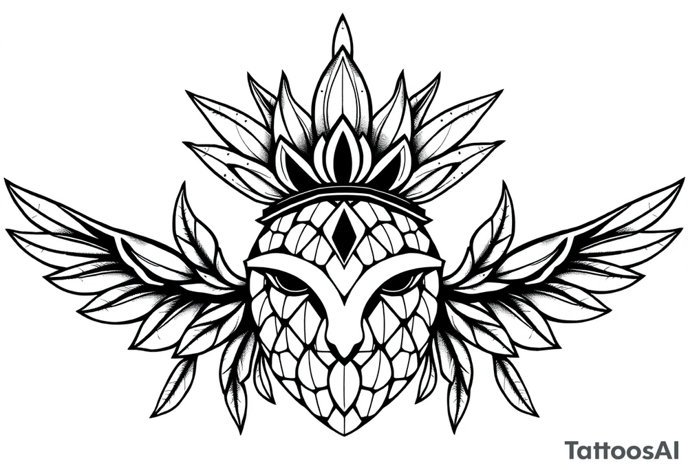 Majestic crown pineapple vagina and anus tattoo idea