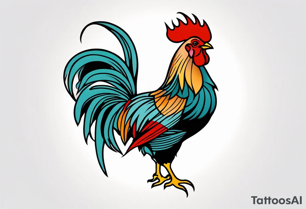 rooster tattoo idea