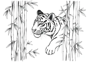 a cleverly hidden tiger, hard to see
in the bamboo forest tattoo idea