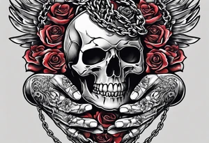 Skeleton hands chained together tattoo idea
