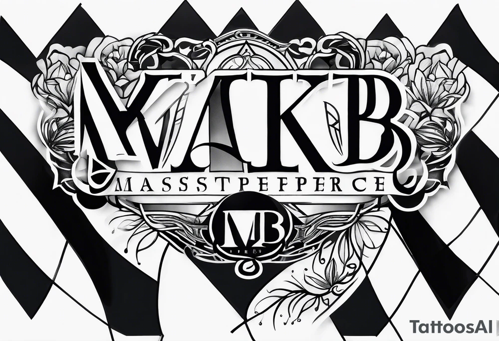 bracelet tattoo with letters 
MKB tattoo idea