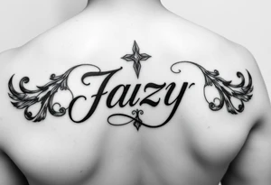 upper shooulder - Remembrance of a deceased best friend with the name Jazy incorporated tattoo idea