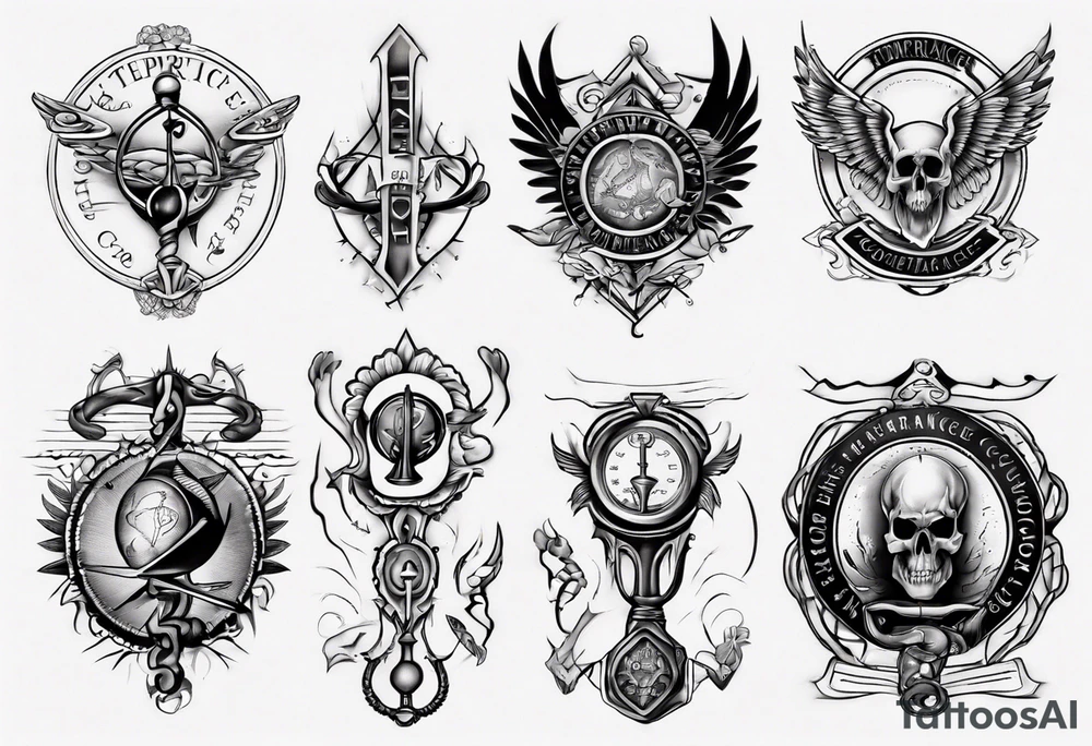 Temperance wisdom courage justice tattoo idea