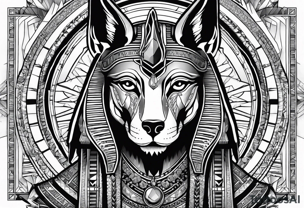 Egyptian with Anubis tattoo idea