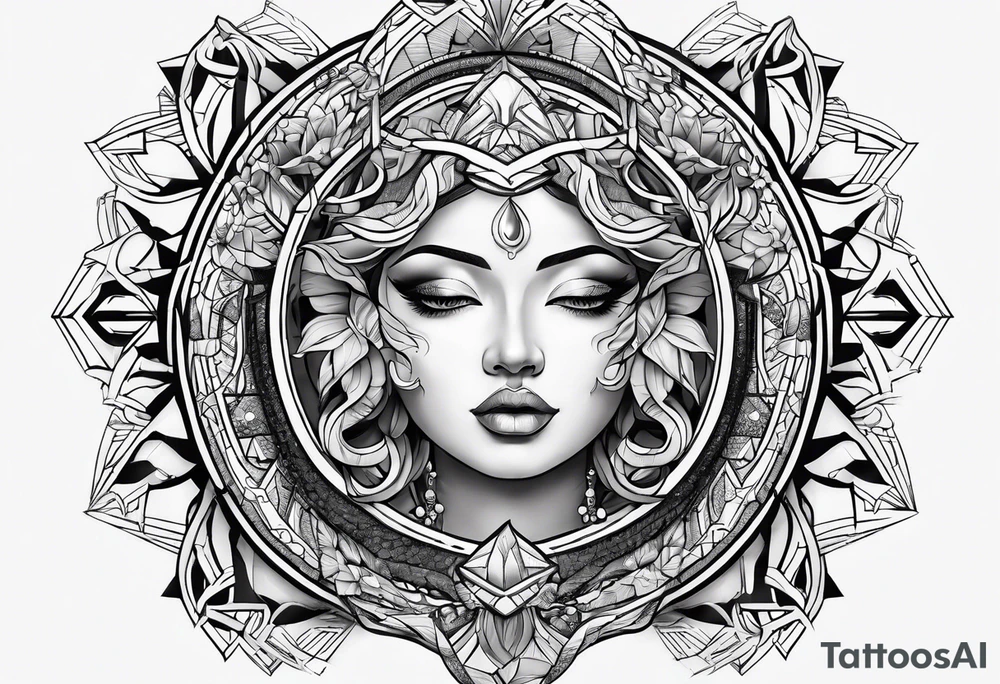 three-dimensional figure tattoo idea