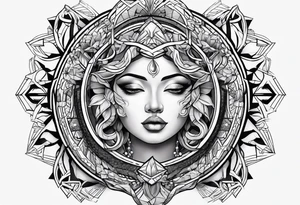 three-dimensional figure tattoo idea